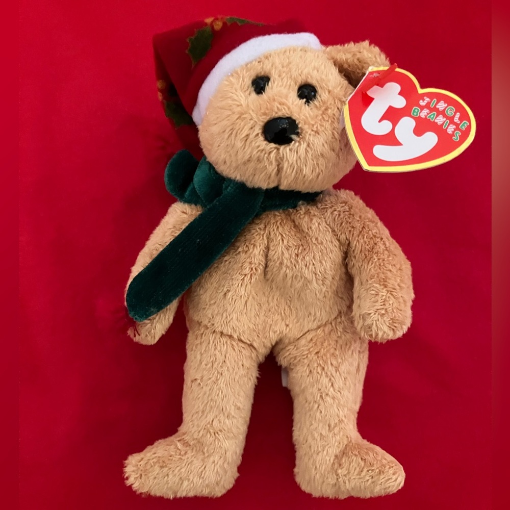 TY Jingle Beanies 2003 Holiday Teddy